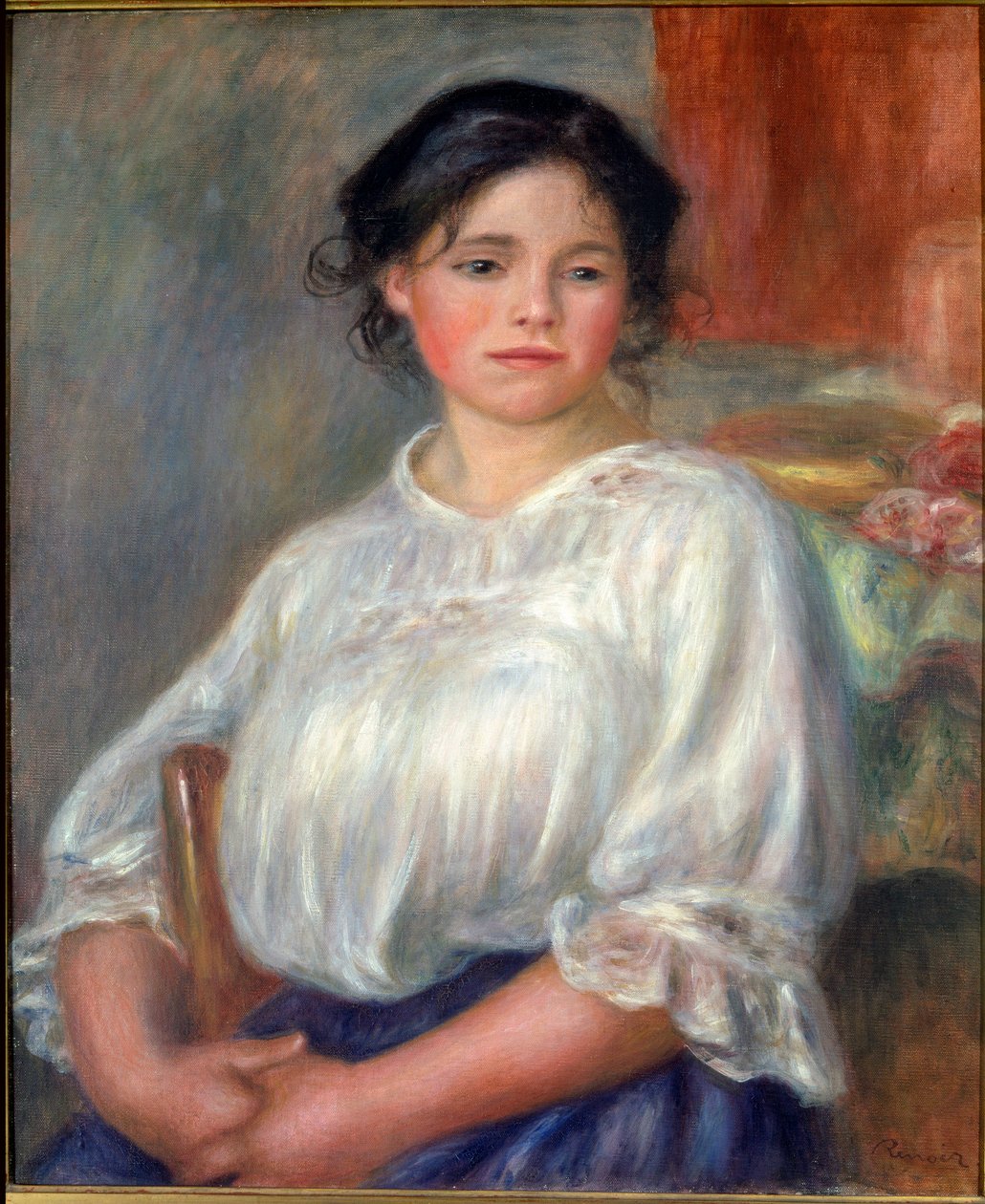 Mladá dívka sedí od Pierre Auguste Renoir
