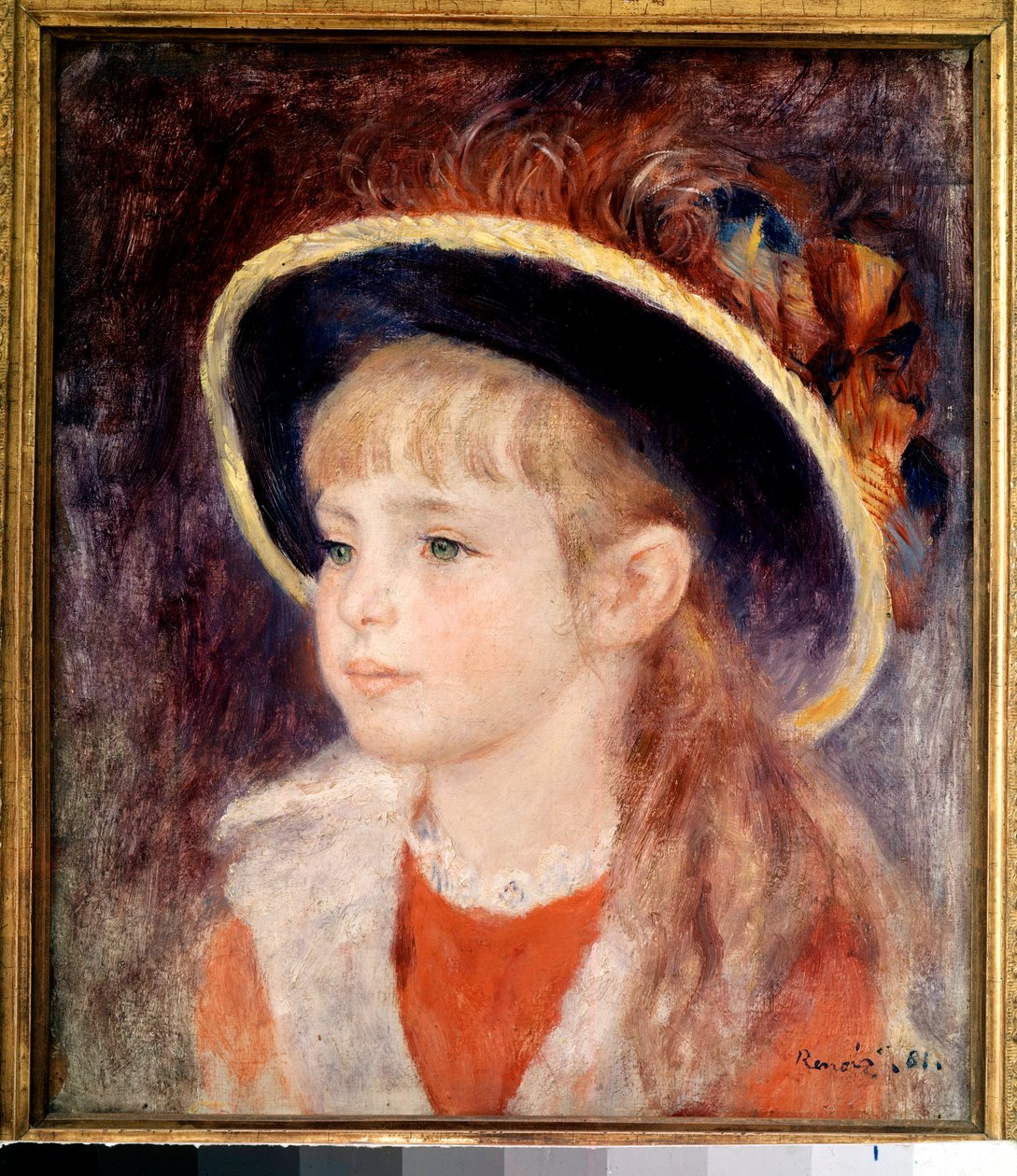 Mladá dívka s modrým kloboukem: portrét Jeanne (Jane) Henriot (1878-1900), mrtvé brulée živé v ohni Comedie Francaise 9. března od Pierre Auguste Renoir