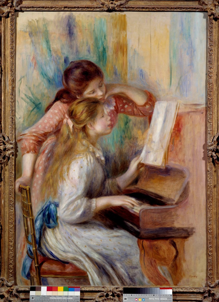 Mladé dívky u klavíru Přípravné studium Pierra Auguste Renoira (1841-1919) 1892 Ne. 1,16x0,81 m Paříž, musee de l