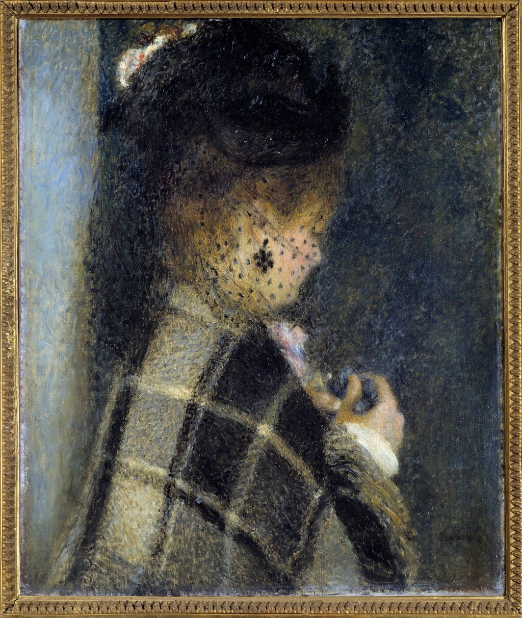 Mladá žena se závojem Obraz od Pierra Auguste Renoira (1841-1919) kolem 1870 ne. 0,61x0,51 m Paříž, musee d