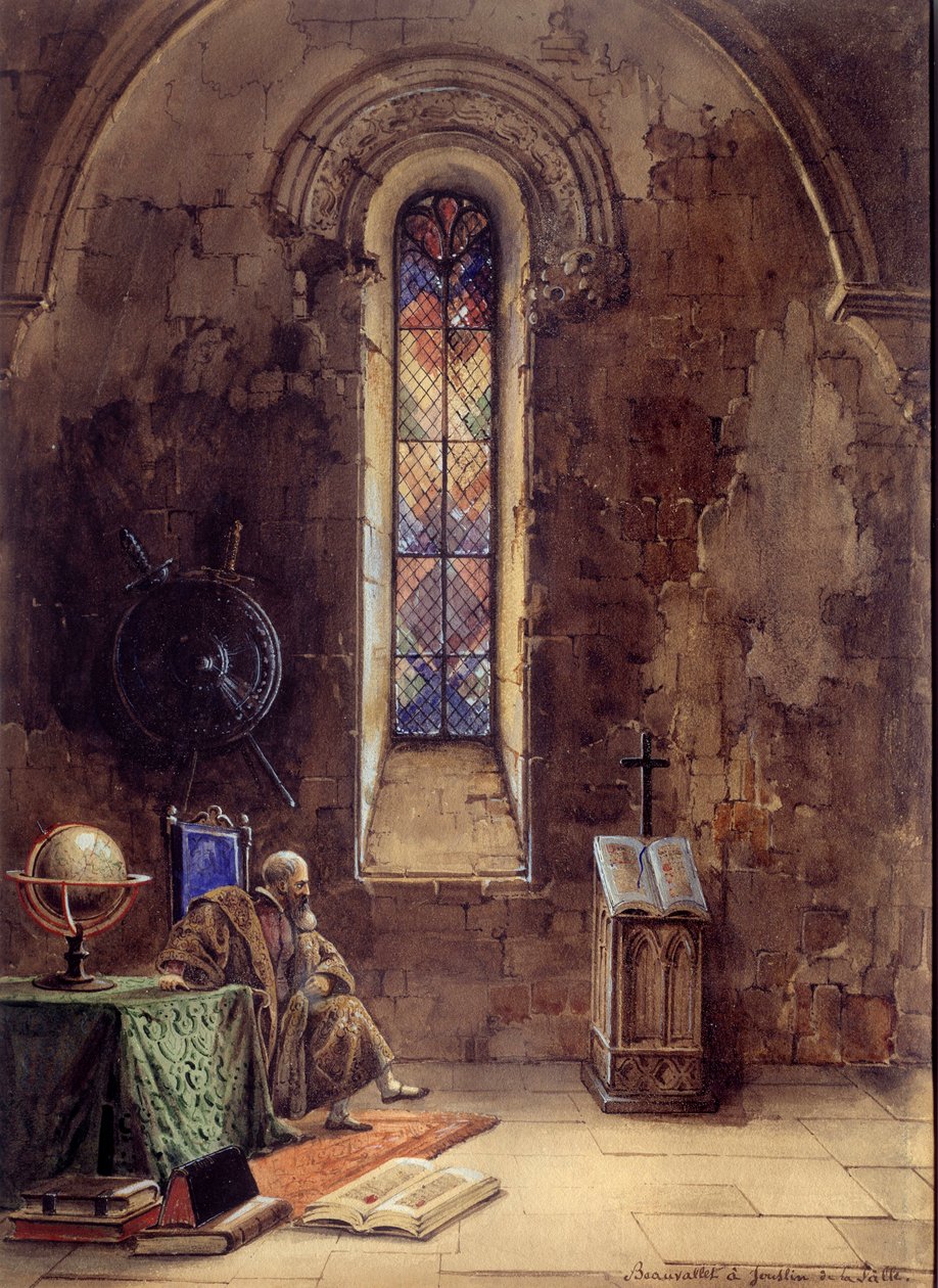 Galilee Reprezentace Galilea Galileiho v díle “”Galilee”” od Francoise Ponsarda (1814-1867) ve Francouzské komedii v roce 1867. Astronom je zde zastoupen ve vězení. Ilustrace Pierre Beauvallet (1801-1873) 1867 Paříž, Comedie francaise od Pierre Beauvallet