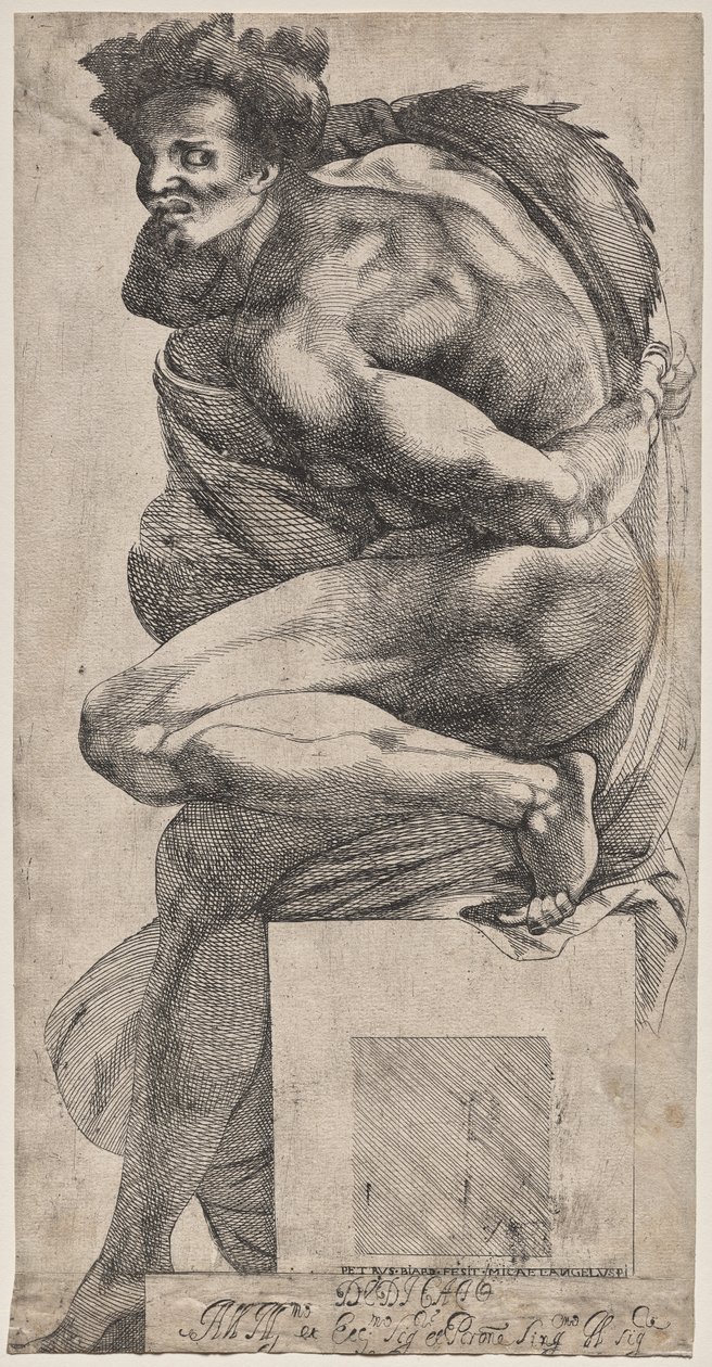 Ignudo (po Michelangelovi) od Pierre Biard the Younger