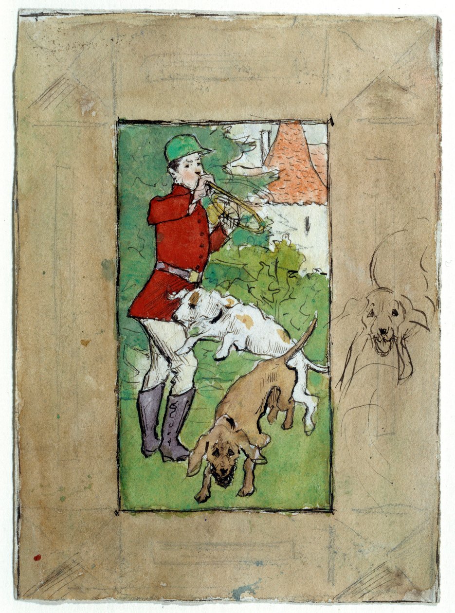 Kresba Lovec se svými psy od Pierra Bonnarda od Pierre Bonnard