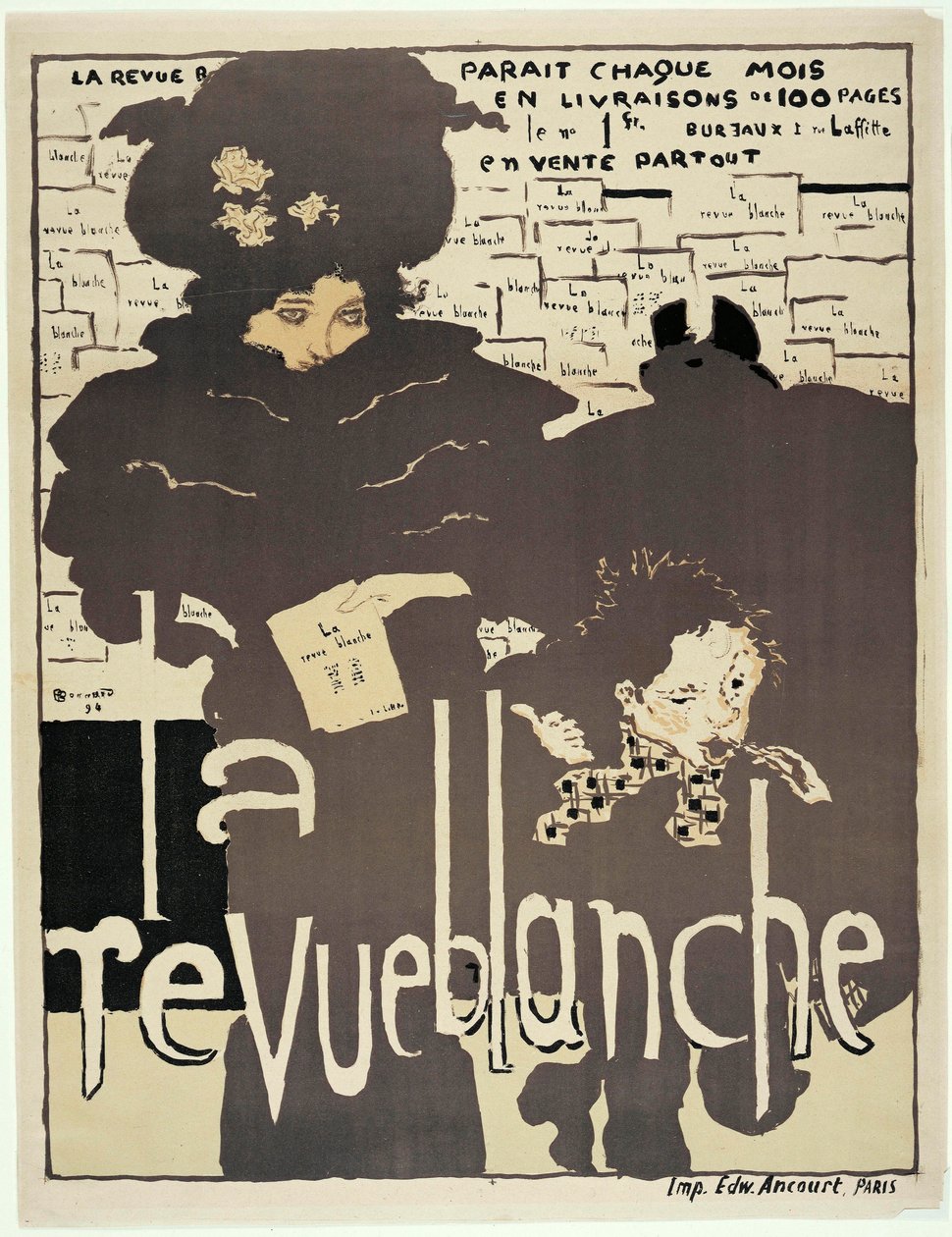 Tiskový plakát k ""La Revue blanche"". Portrét Misie Sert (1872-1950) (?). Umělecké dílo Pierra Bonnarda (1867-1947) od Pierre Bonnard