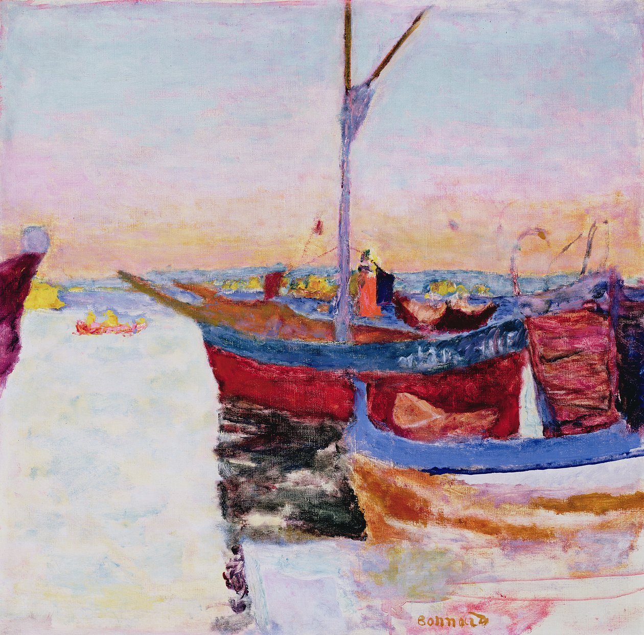 Lodě v Cannes, soumrak, 1924 od Pierre Bonnard