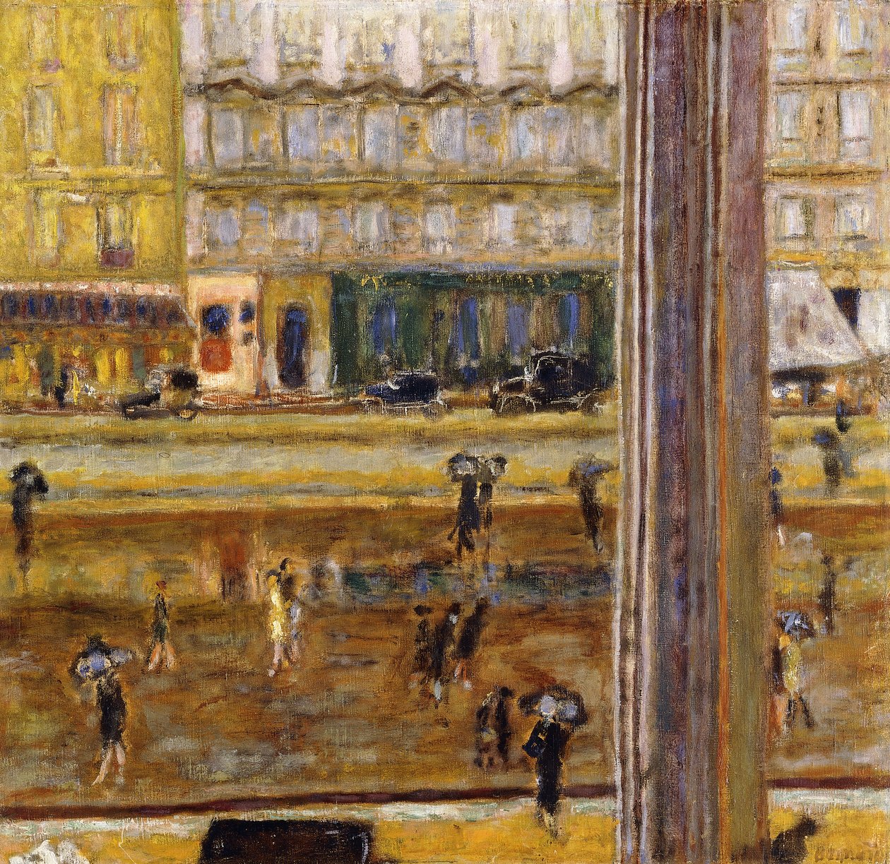 Boulevard des Batignolles (Déšť), kolem roku 1926 (olej na plátně) od Pierre Bonnard