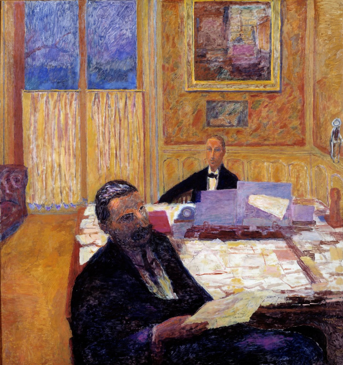 Bratři Bernheim-Jeune, obchodníci s obrazy a nakladatelé Josse Bernheim Jeune (1870-1941) v popředí a Gaston Bernheim-Jeune (1870-1953) - 1920 (olej na plátně) od Pierre Bonnard
