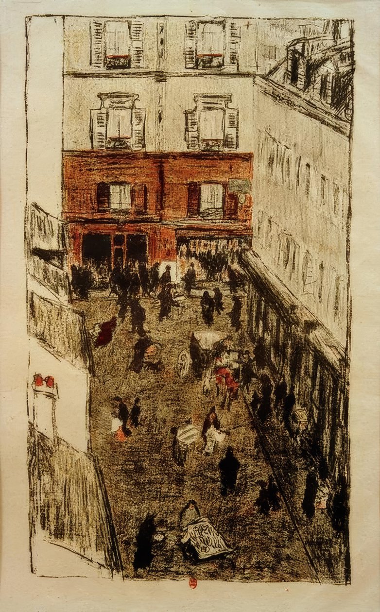 Roh ulice, pohled shora od Pierre Bonnard