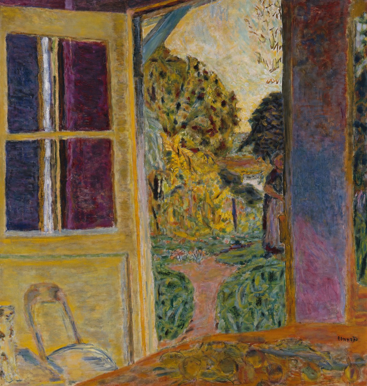 Dveře otevírající se do zahrady, kolem roku 1924 (olej na plátně) od Pierre Bonnard
