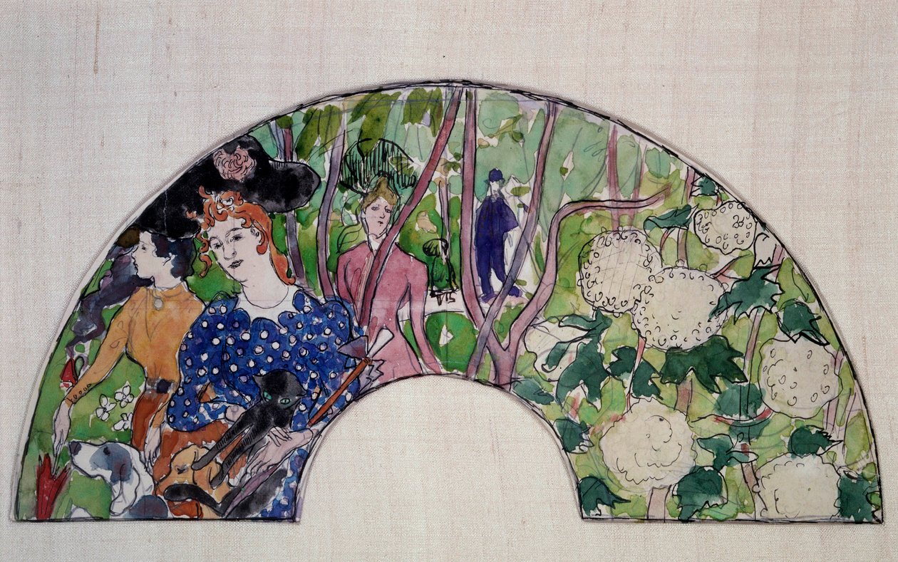 Fan projekt, 20. století (akvarel) od Pierre Bonnard