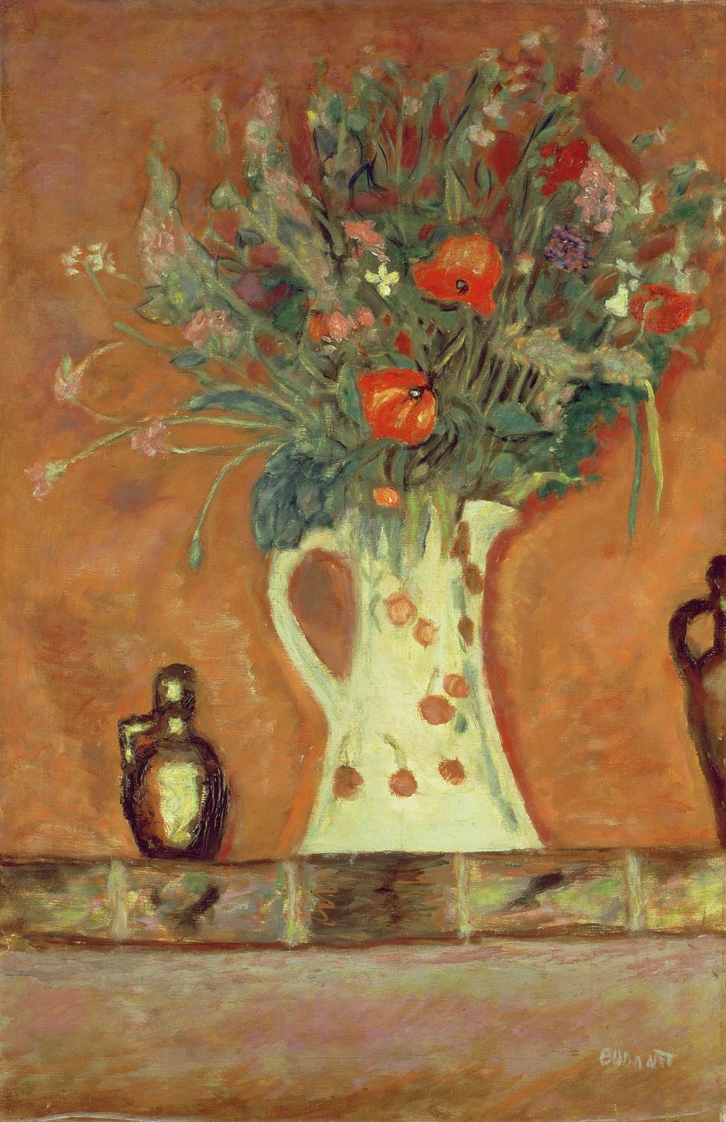 Květiny na krbové římse od Pierre Bonnard