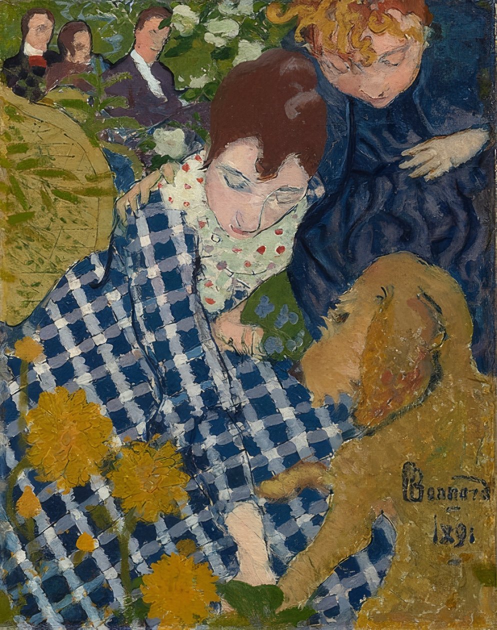 Žena se psem. 1891 od Pierre Bonnard