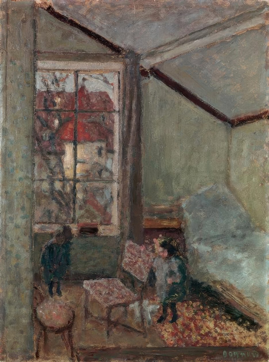 Interiér dílny se dvěma dětmi od Pierre Bonnard