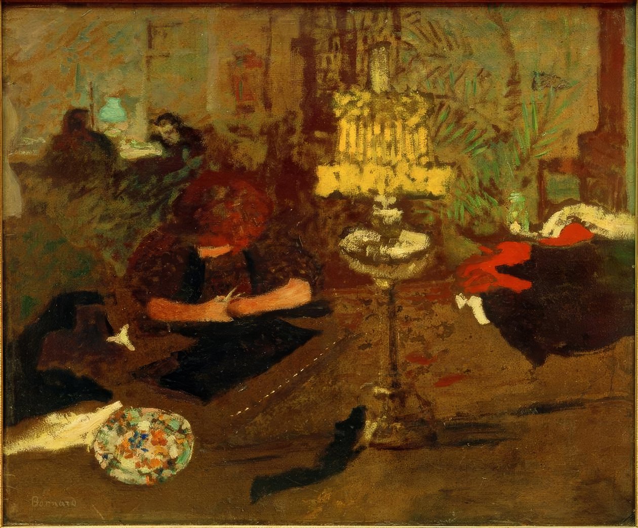 Mladá žena s lampou / postava s lampou od Pierre Bonnard