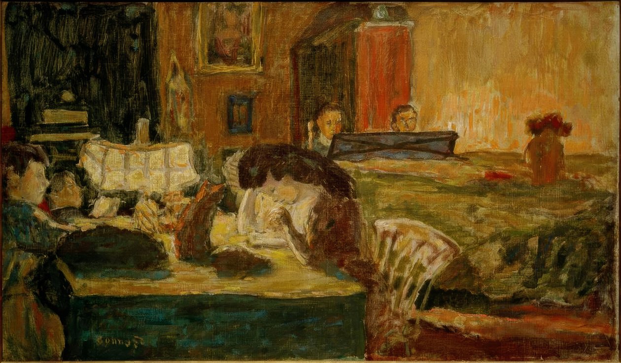 Večer v obývacím pokoji (Famille Terrasse) od Pierre Bonnard
