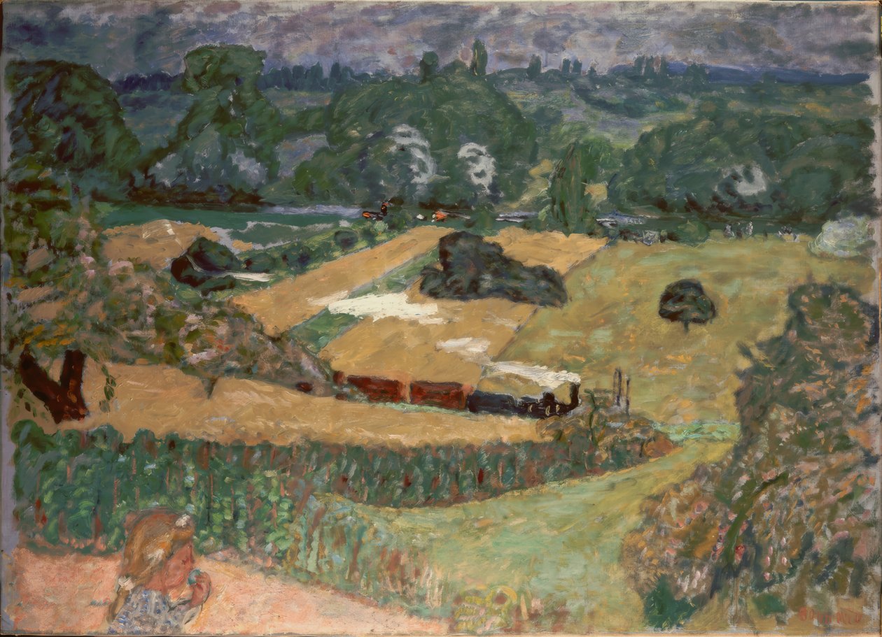 Krajina s nákladním vlakem od Pierre Bonnard