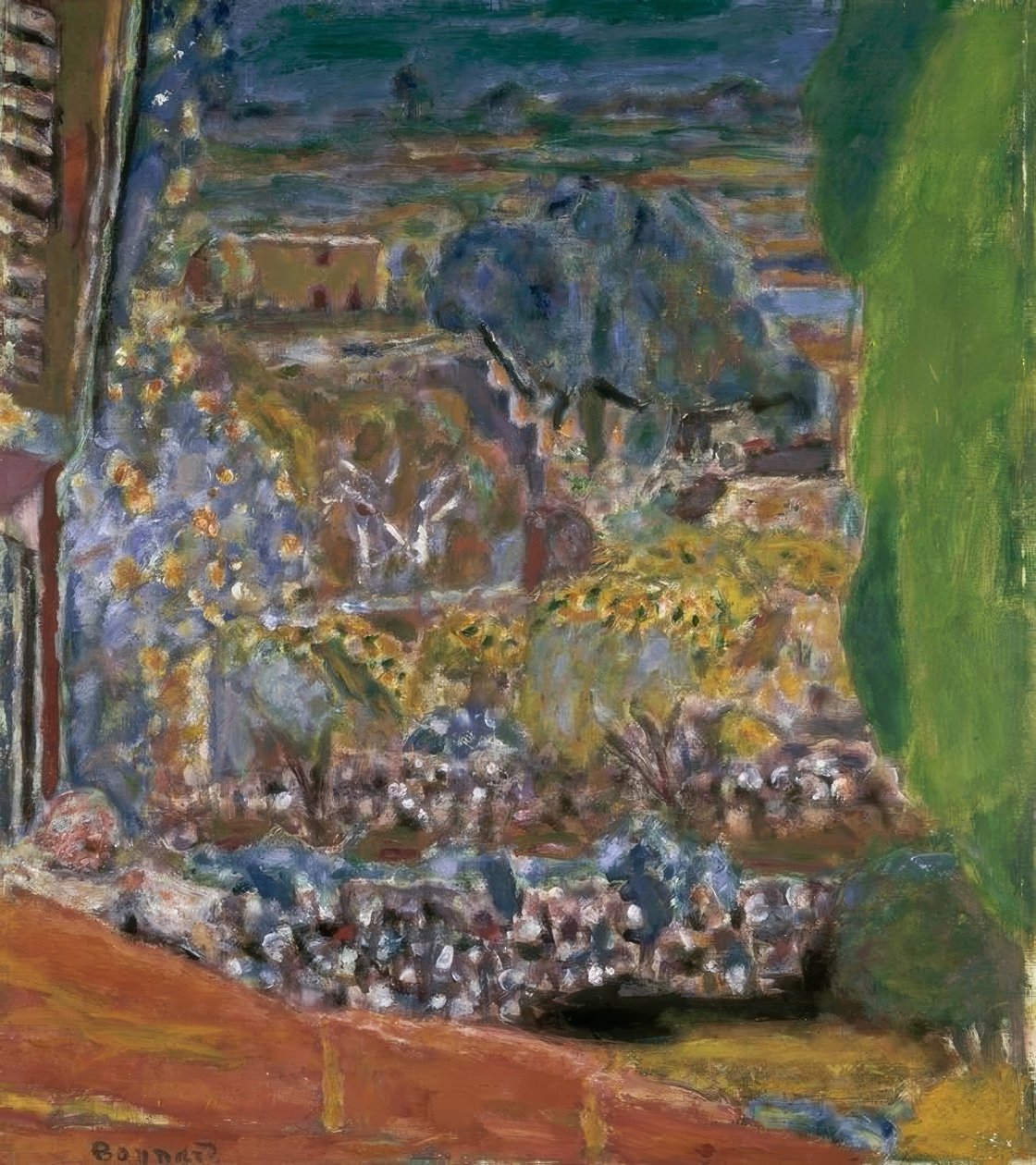 Krajina s červenými střechami od Pierre Bonnard