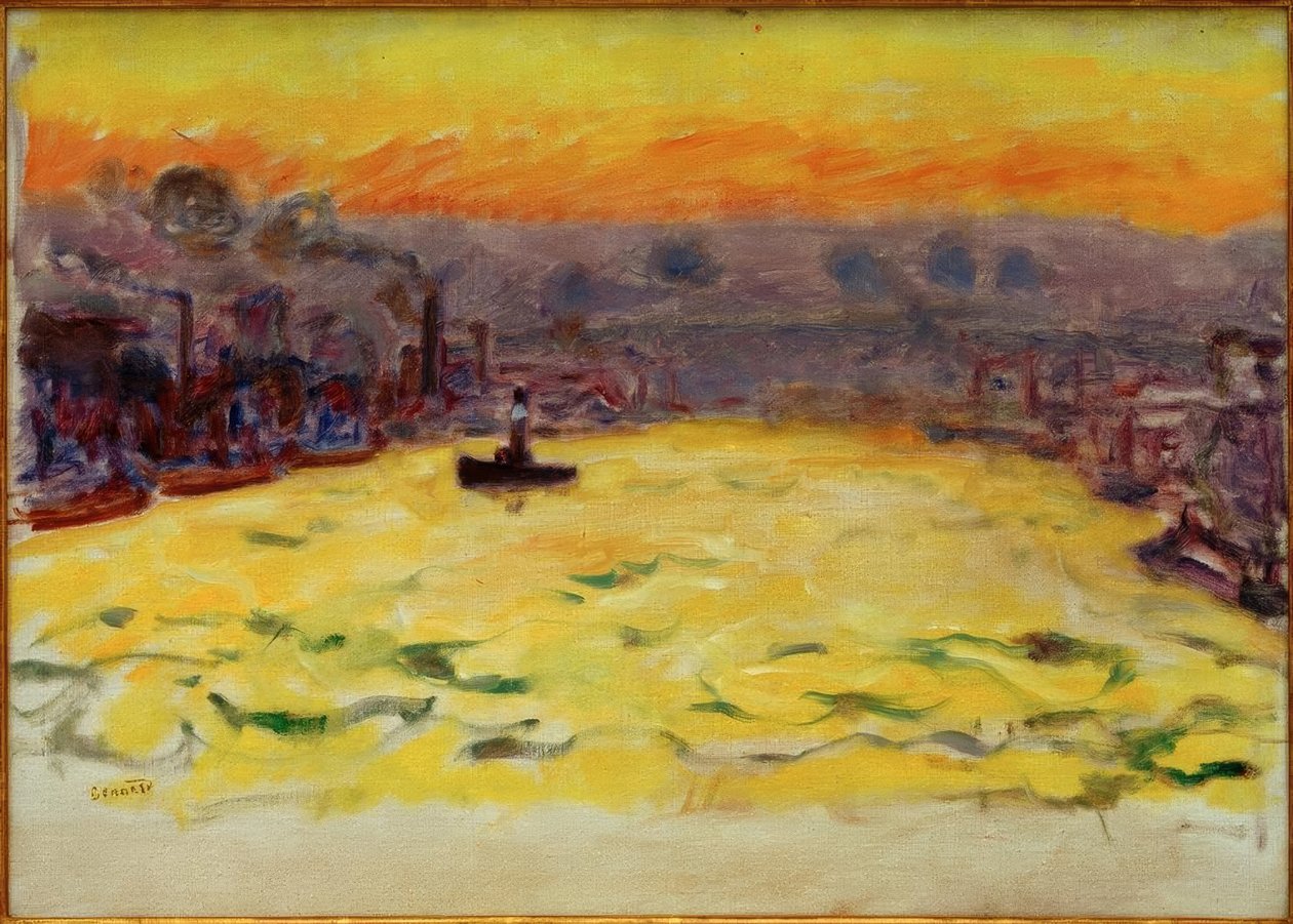 Přístav, zapadající slunce od Pierre Bonnard