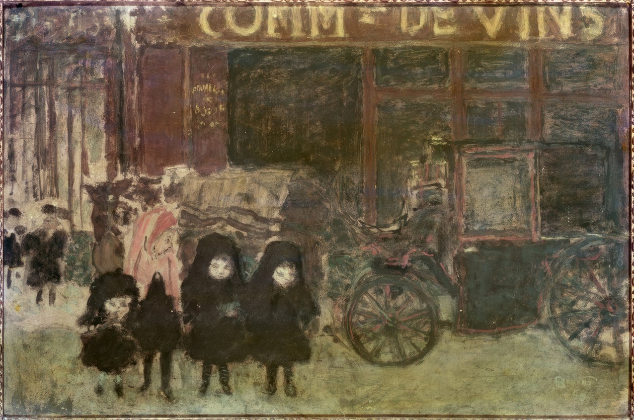 Taxi nebo obchod s vínem nebo odchod ze školy od Pierre Bonnard