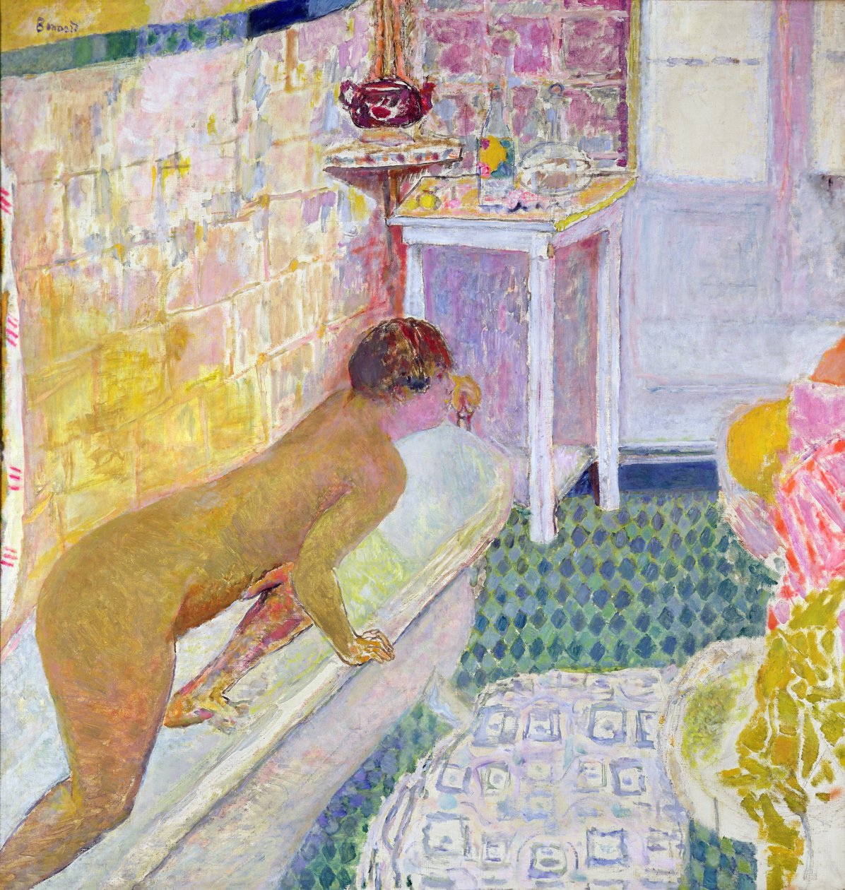Odcházení z lázně, c.1926-30 od Pierre Bonnard