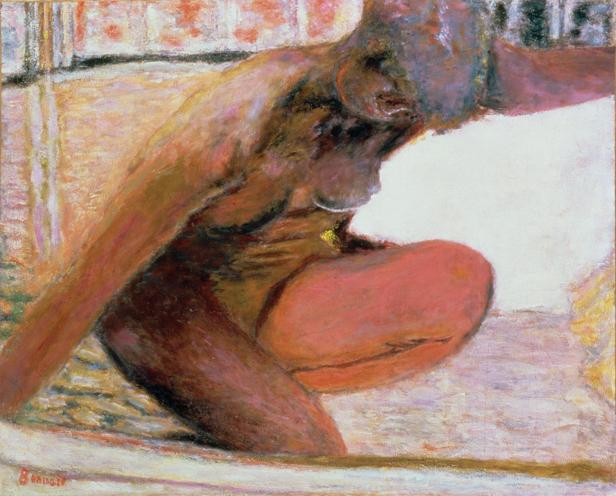Akt krčící se ve vaně, 1940 od Pierre Bonnard