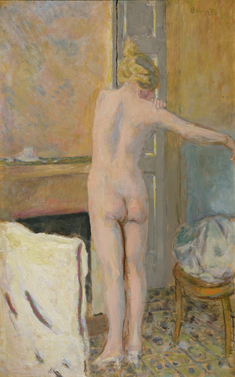 Nahá před krbovou římsou od Pierre Bonnard