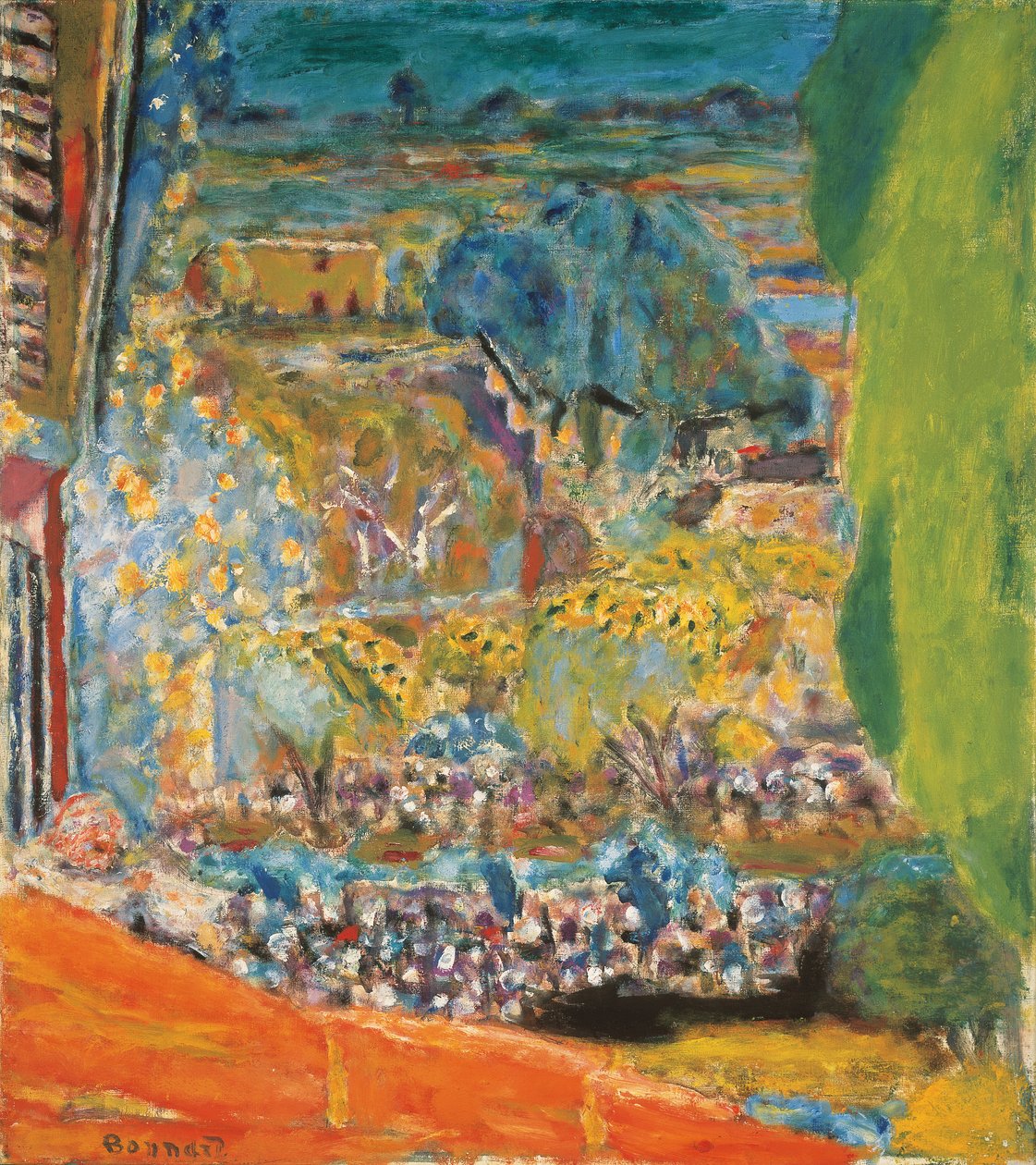 Krajina s červenou střechou (Le Cannet) od Pierre Bonnard