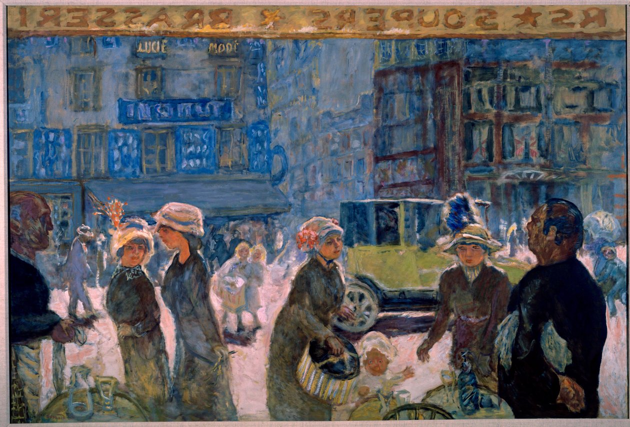 Place Clichy v Paříži: Scéna ulice malovaná z terasy kavárny - Obraz Pierra Bonnarda (1867-1947) od Pierre Bonnard