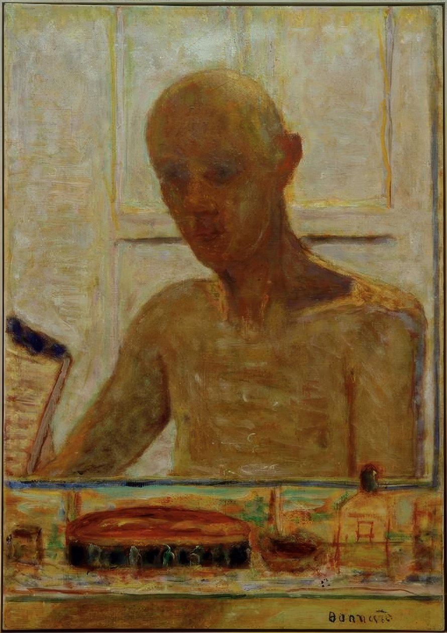 Portrét umělce v zrcadle koupelny (Autoportrét) od Pierre Bonnard