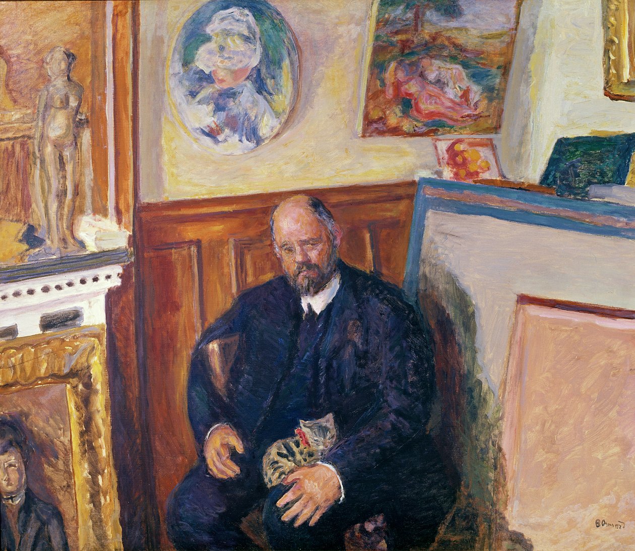 Portrét Ambroise Vollarda (1868-1939) s jeho kočkou, kolem roku 1924 od Pierre Bonnard