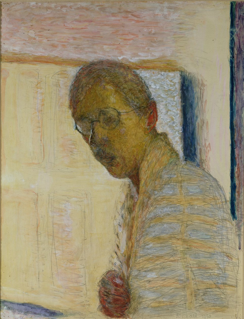 Portrét samotného umělce, 1930 (tužka a kvaš na papíře) od Pierre Bonnard