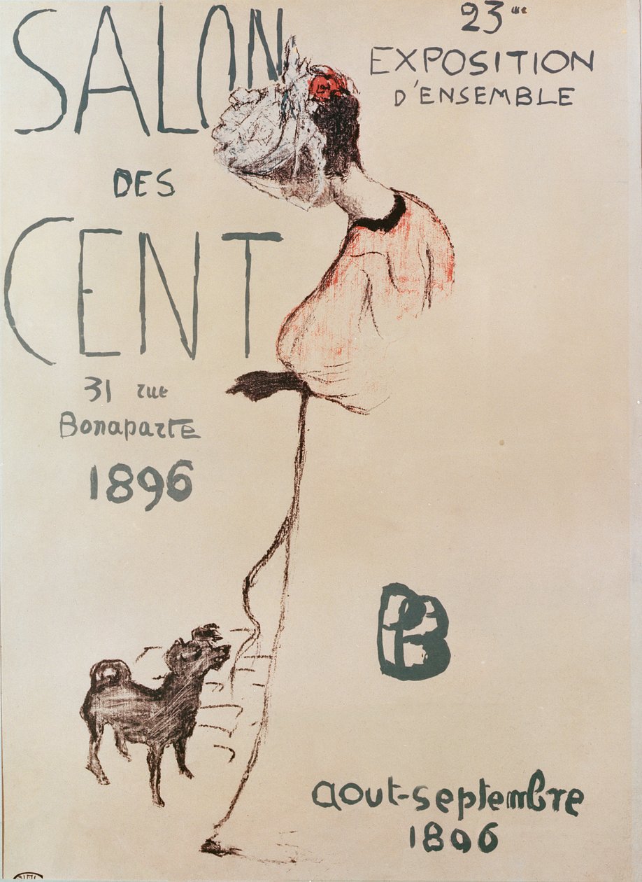 Plakát propagující 23. výstavu Salon des Cent, 1896 od Pierre Bonnard