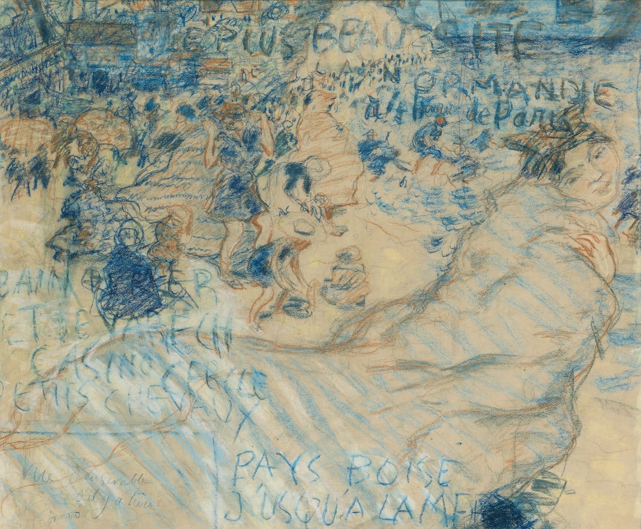 Přímořské letovisko v Normandii, asi 1897-98 (pastel na kartonu) od Pierre Bonnard