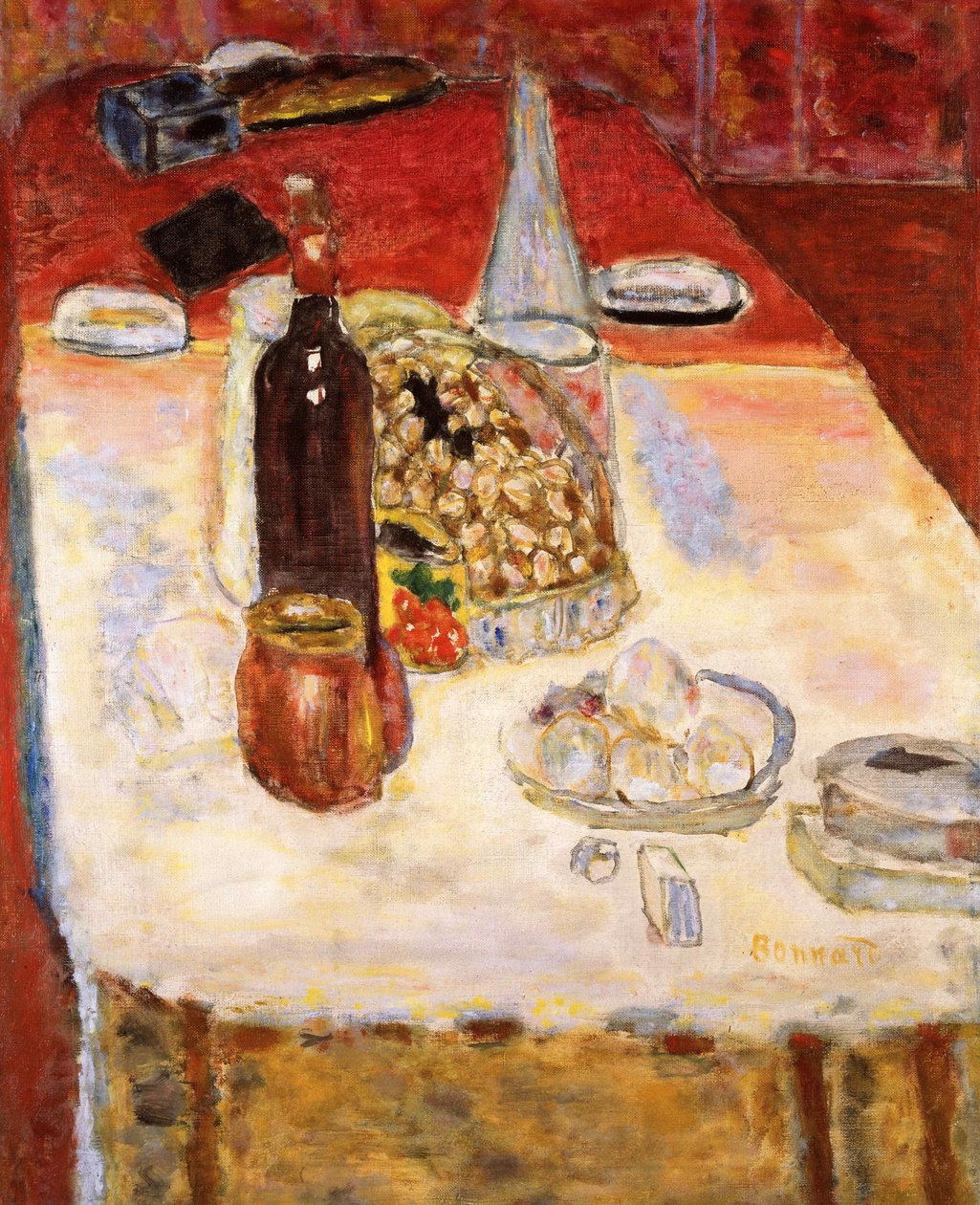 Zátiší s lahví červeného vína, 1942. od Pierre Bonnard