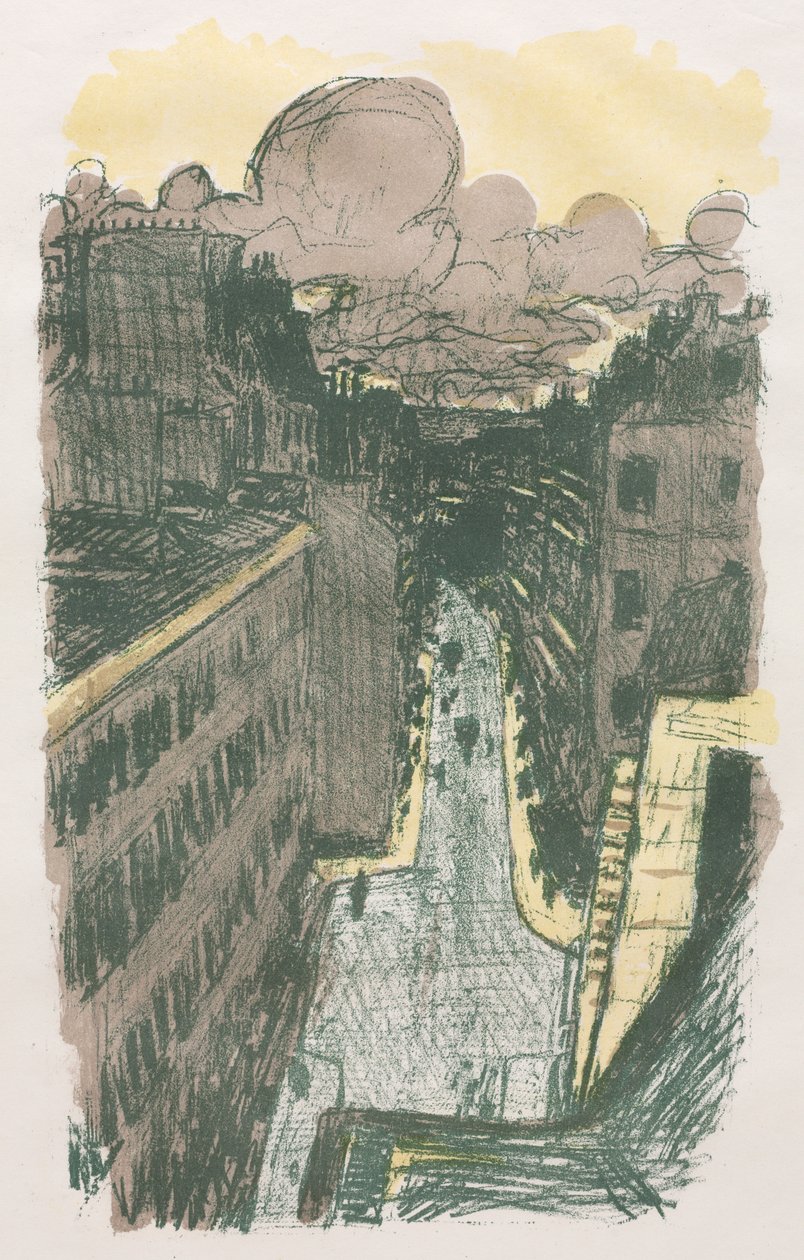 Pouliční scéna shora od Pierre Bonnard