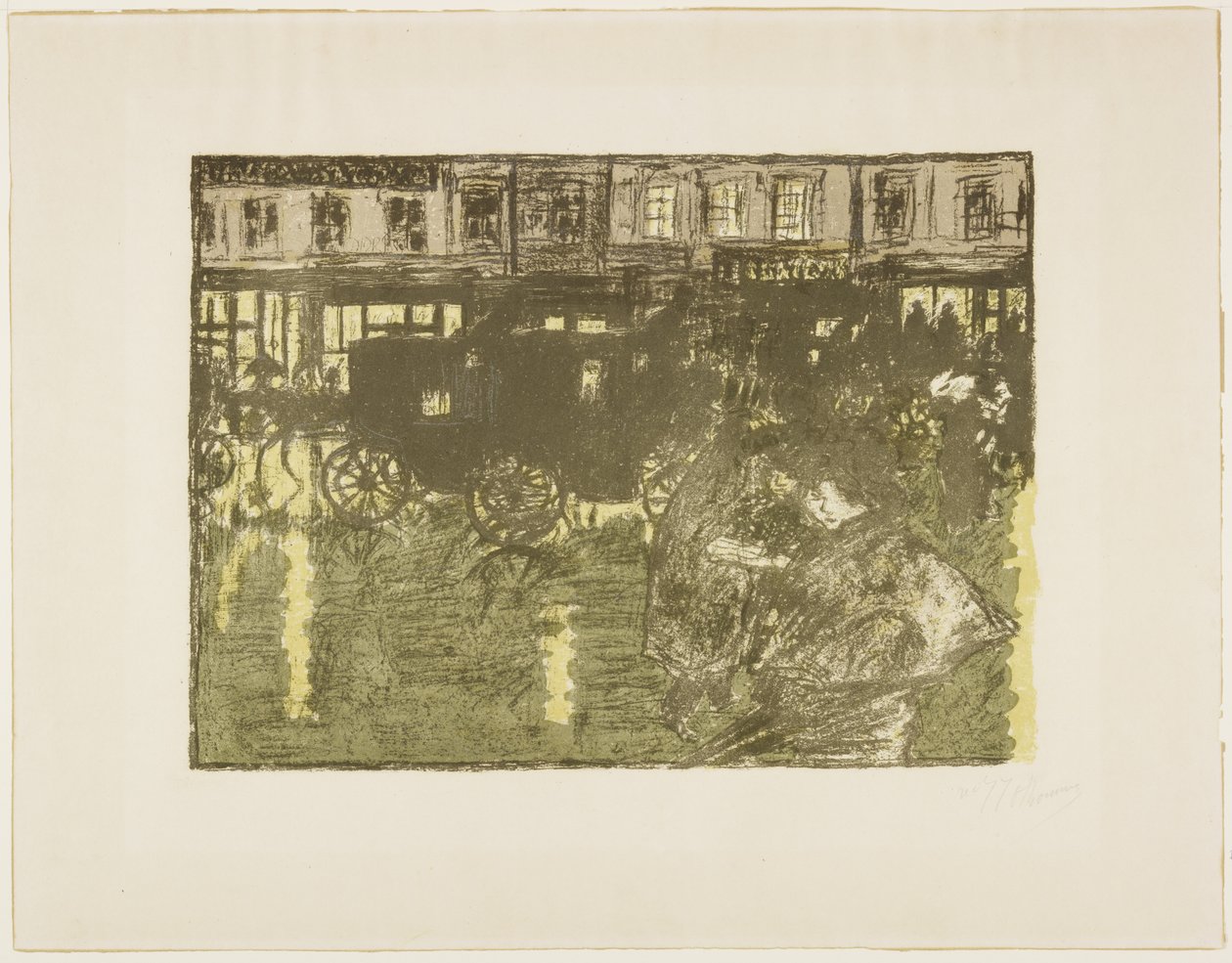 Ulice v noci v dešti, c. 1896-1897 (publikováno 1899) od Pierre Bonnard