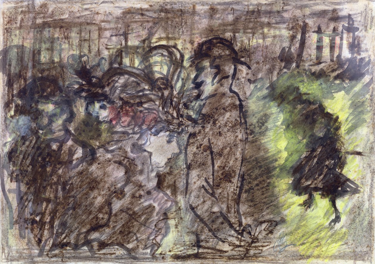 The Square, Evening, 1899 (pastel, wc a inkoust na papíře) od Pierre Bonnard