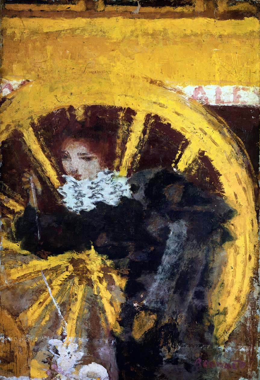 Omnibus Mladá žena a její pes u kol kočáru. Obraz Pierra Bonnarda (1867-1947) 1895 Collection Vicomtesse de Maublanc od Pierre Bonnard