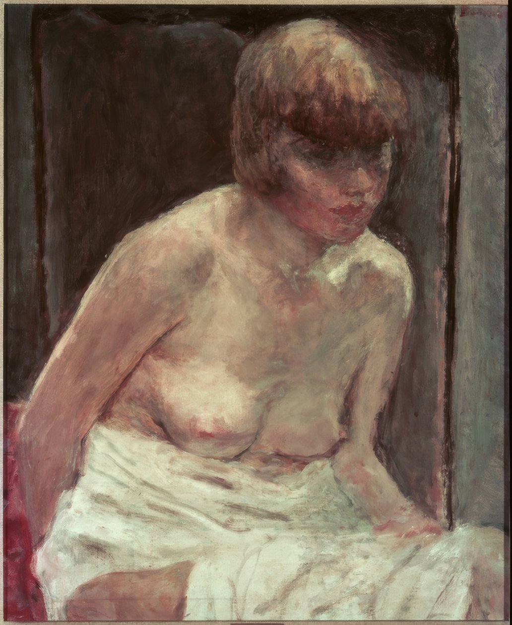 Torzo mladé ženy v bílém županu od Pierre Bonnard