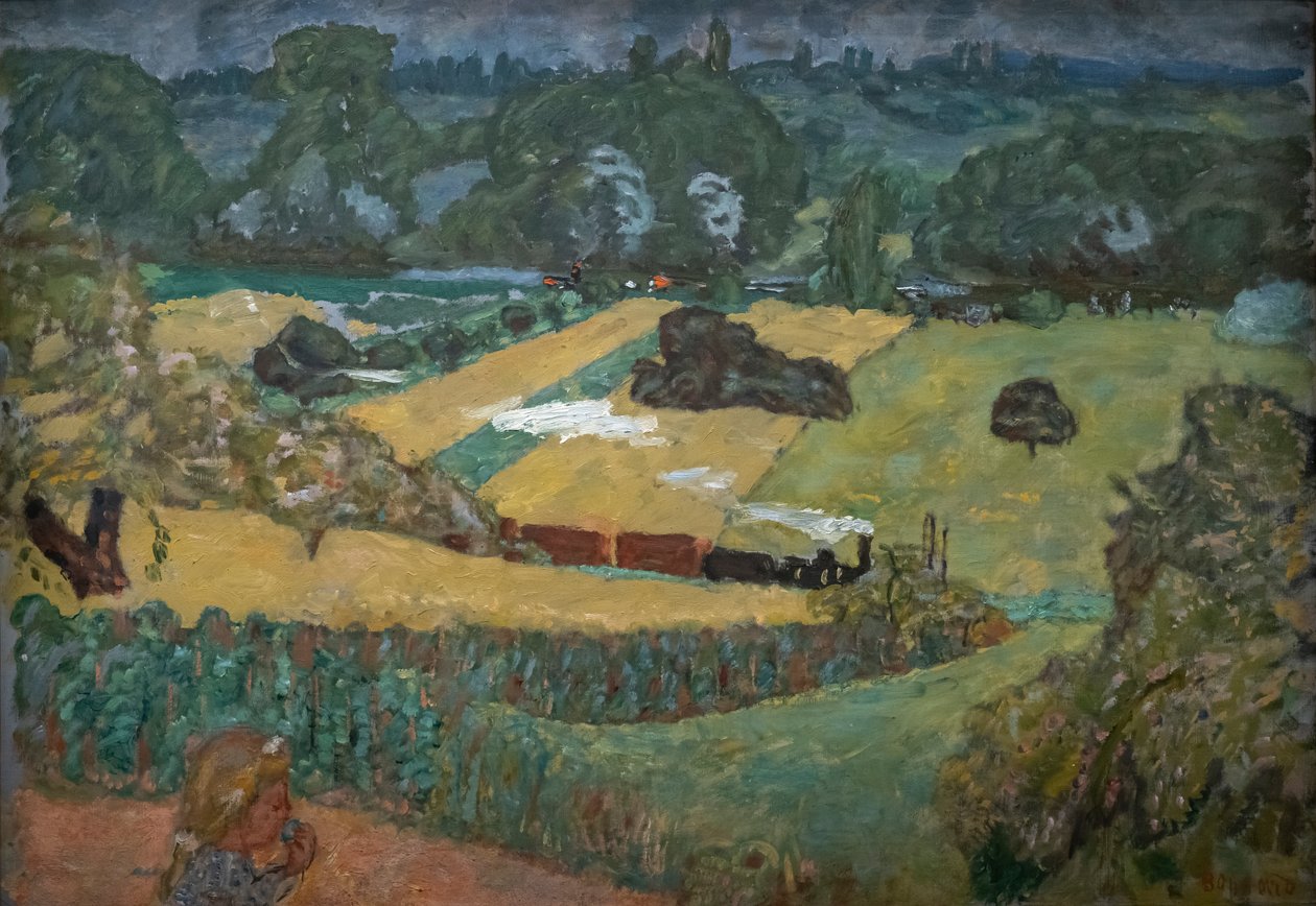 Vlak a čluny, 1909 (Olej na plátně) od Pierre Bonnard