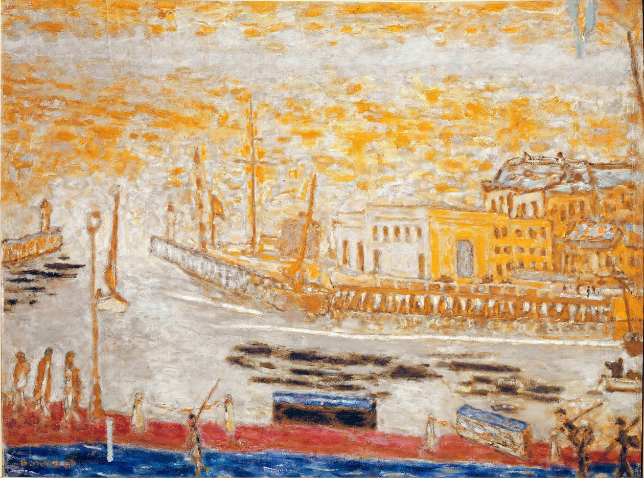 Trouville, odchod z přístavu Obraz Pierra Bonnarda (1867-1947) 1938-1945 Rozměr 77x103 cm Paříž, národní muzeum moderního umění od Pierre Bonnard