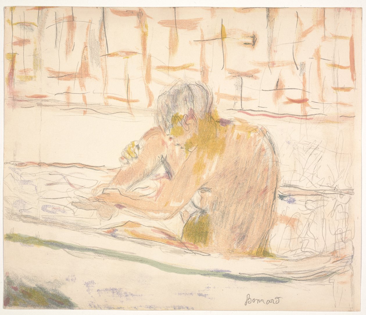 Žena sedí v její vaně od Pierre Bonnard