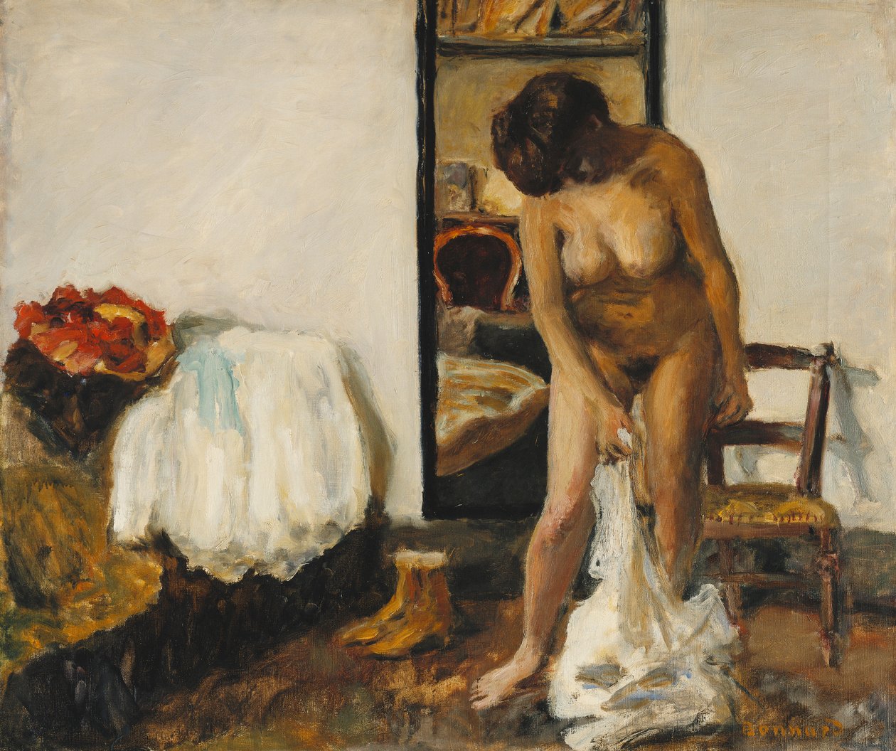 Žena svlékání; Žena se Deshaville od Pierre Bonnard