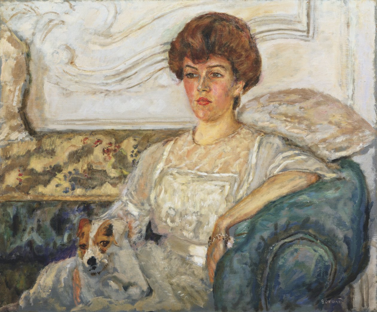 Žena na modré pohovce od Pierre Bonnard