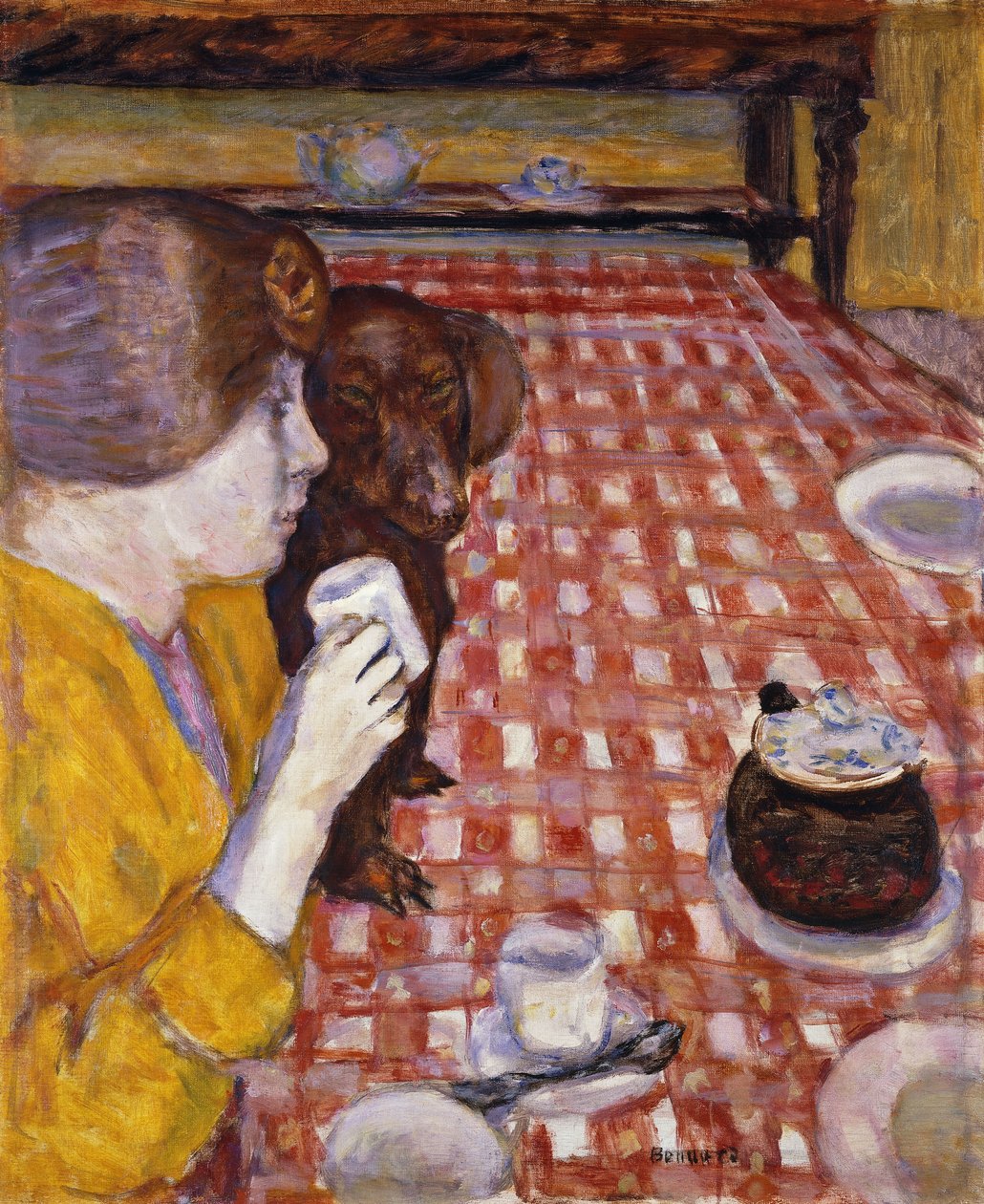 Žlutá a červená (Červený kostkovaný ubrus); Žlutá a červená (ubrus s červenými dlaždicemi) od Pierre Bonnard