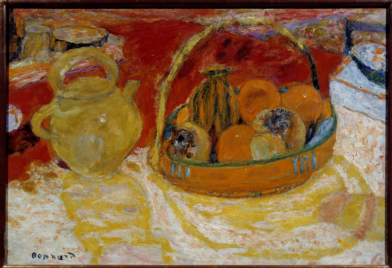 Žluté a červené zátiší. Obraz Pierra Bonnarda (1867-1947) od Pierre Bonnard