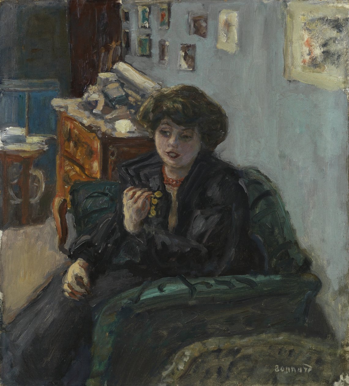 Mladá žena v interiéru, kolem roku 1906 (olej na plátně) od Pierre Bonnard