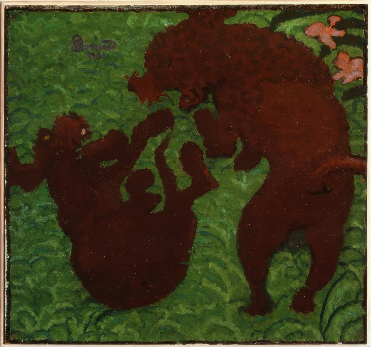 Dva hrající si psi od Pierre Bonnard