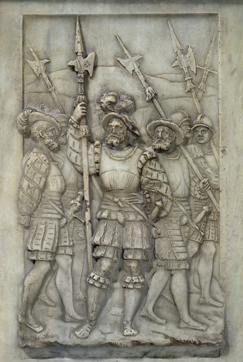 Halapartny, detail z hrobky Francoise I. a Clauda de France, zprovozněny v roce 1548 (mramor) od Pierre Bontemps