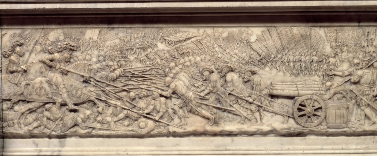 Bitva u Marignanu v roce 1515. Hrob srdce francouzského krále Francoise I. (1494-1547): Nízký reliéf od Pierra Bontempse (asi 1507-1568) od Pierre Bontemps
